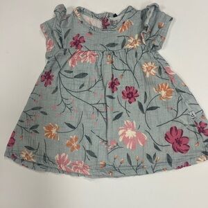 Deux par Deux Floral Kids Dress in Gray and Pink